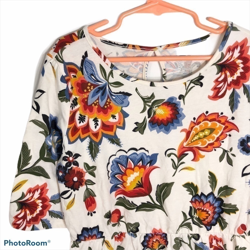 Old Navy Boho Floral Fit & Flare Shirt Dress Large Kids Girls - Picture 3 of 7